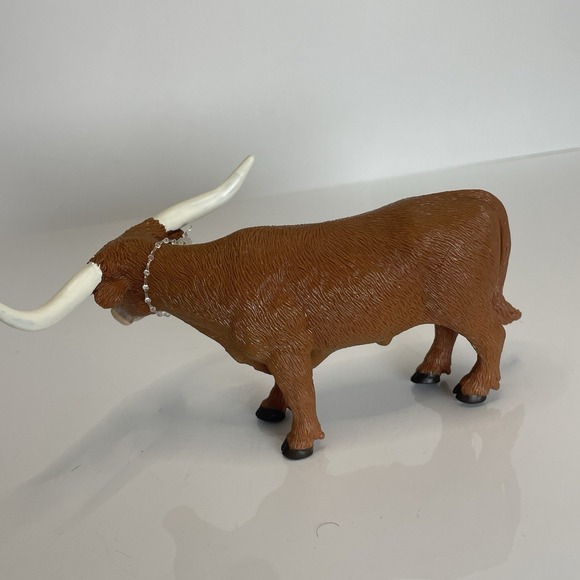 5" Vintage 2003 Safari Ltd Texas Long Horn Bull Toy Farm Animals Figure Figurine - Picture 4 of 7